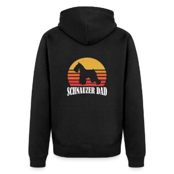 Schnauzer - Unisex Premium Bio Zip Hoodie - Schwarz - Hinten - Nico (187cm)