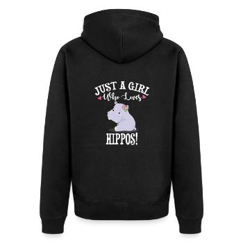 Hippopotame - Veste à capuche bio Premium Unisexe - noir - Dos - Nico (187cm)