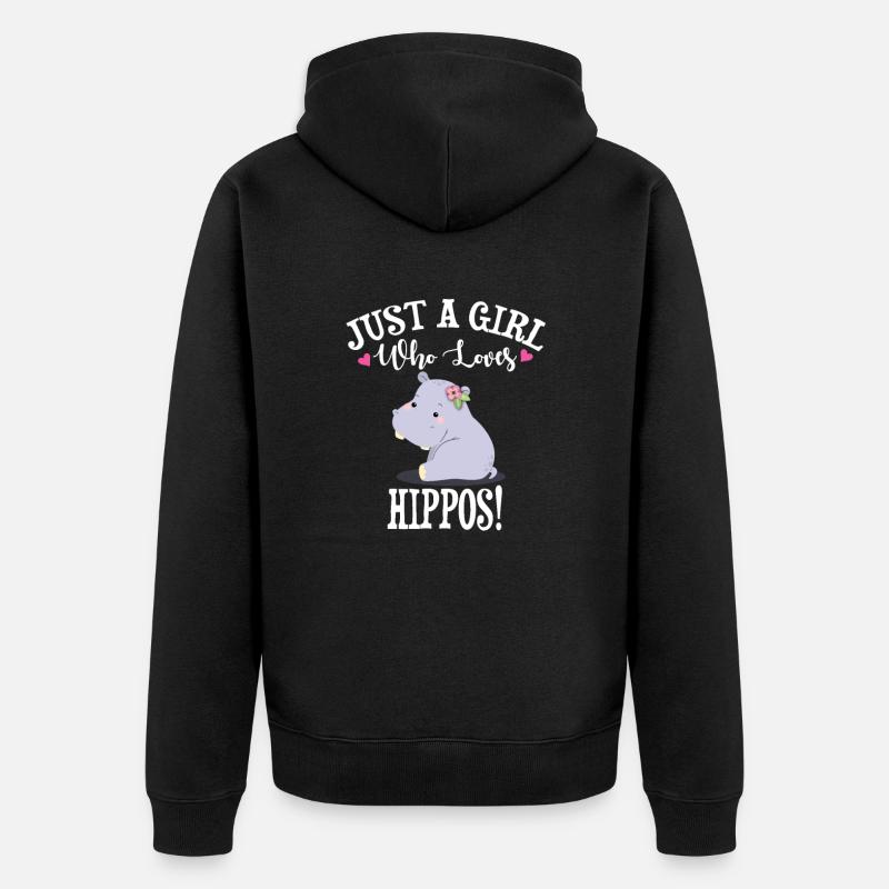 Hippopotame - Veste à capuche bio Premium Unisexe - noir