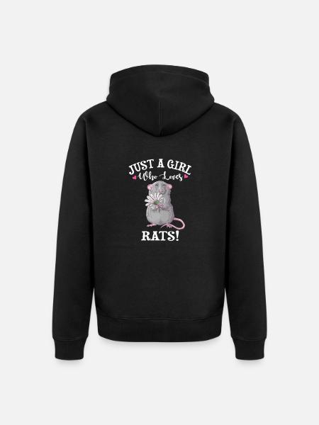 Pet Rat - Unisex Premium Organic Zip Hoodie - black