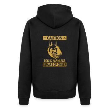 Bullterrier - Unisex Premium Bio Zip Hoodie - Schwarz - Hinten - Nico (187cm)