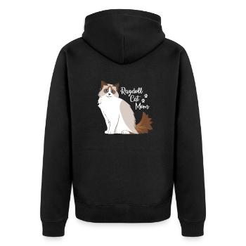 Ragdoll chat maman - Veste à capuche bio Premium Unisexe - noir - Dos - Nico (187cm)