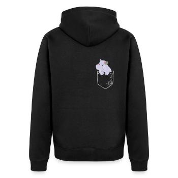 Hippopotame - Veste à capuche bio Premium Unisexe - noir - Dos - Nico (187cm)