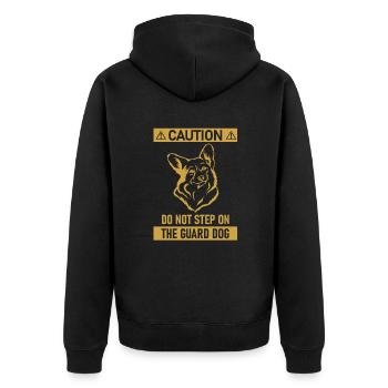 Corgi - Unisex Premium Organic Zip Hoodie - black - Back - Nico (187cm)