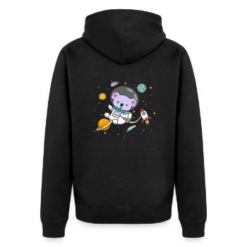 Koala - Unisex Premium Bio Zip Hoodie - Schwarz - Hinten - Nico (187cm)