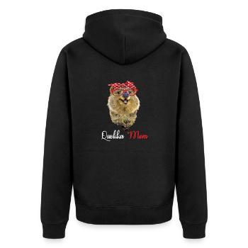 Quokka - Unisex Premium Bio Zip Hoodie - Schwarz - Hinten - Nico (187cm)