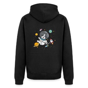 Border collie - Veste à capuche bio Premium Unisexe - noir - Dos - Nico (187cm)