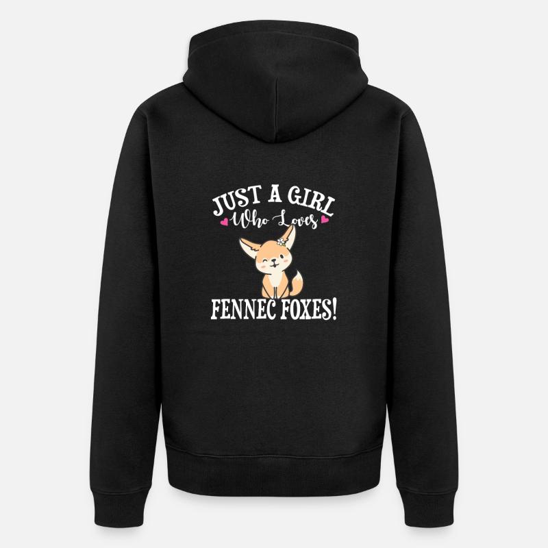 Fennec Renard - Veste à capuche bio Premium Unisexe - noir