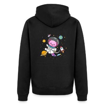 Axolotl - Unisex Premium Organic Zip Hoodie - black - Back - Nico (187cm)