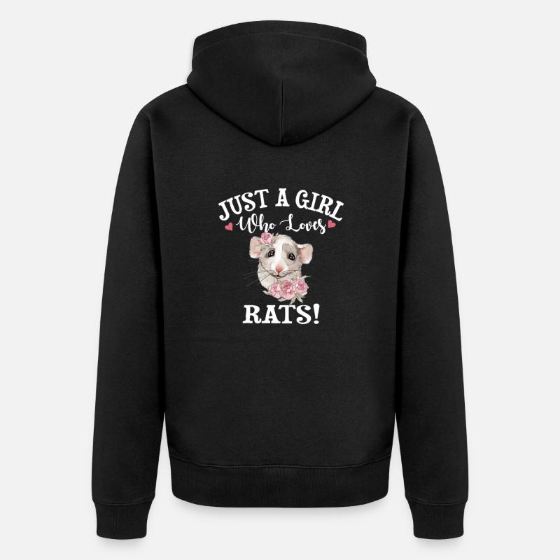 Rat de compagnie - Veste à capuche bio Premium Unisexe - noir