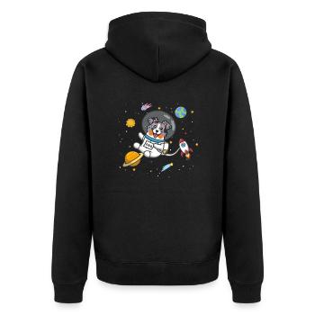 Blue Merle Australian Shepherd - Unisex Premium Organic Zip Hoodie - black - Back - Nico (187cm)