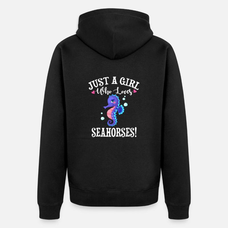 Seepferdchen - Unisex Premium Bio Zip Hoodie - Schwarz
