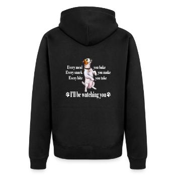 Jack Russell - Unisex Premium Bio Zip Hoodie - Schwarz - Hinten - Nico (187cm)