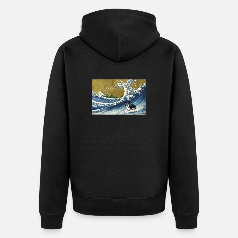 Corgi - Unisex Premium Bio Zip Hoodie - Schwarz