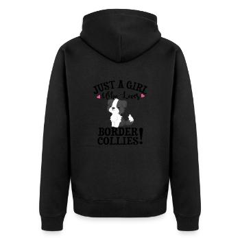 Border Collie - Veste à capuche bio Premium Unisexe - noir - Dos - Nico (187cm)