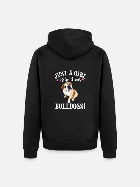 English Bulldog - Unisex Premium Organic Zip Hoodie - black
