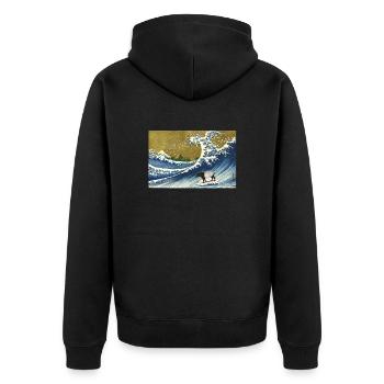 Tapir - Unisex Premium Organic Zip Hoodie - black - Back - Nico (187cm)