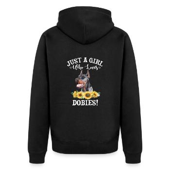 Doberman - Veste à capuche bio Premium Unisexe - noir - Dos - Nico (187cm)