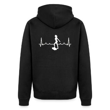 Heartbeat Aerobics Freestyle Aerobics Sport - Unisex Premium Bio Zip Hoodie - Schwarz - Hinten - Nico (187cm)