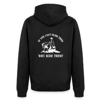 Reining Horse - Unisex Premium Organic Zip Hoodie - black - Back - Nico (187cm)