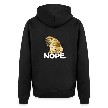 Shar Pei - Unisex Premium Bio Zip Hoodie - Schwarz - Hinten - Nico (187cm)