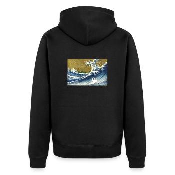 Samojede - Unisex Premium Bio Zip Hoodie - Schwarz - Hinten - Nico (187cm)
