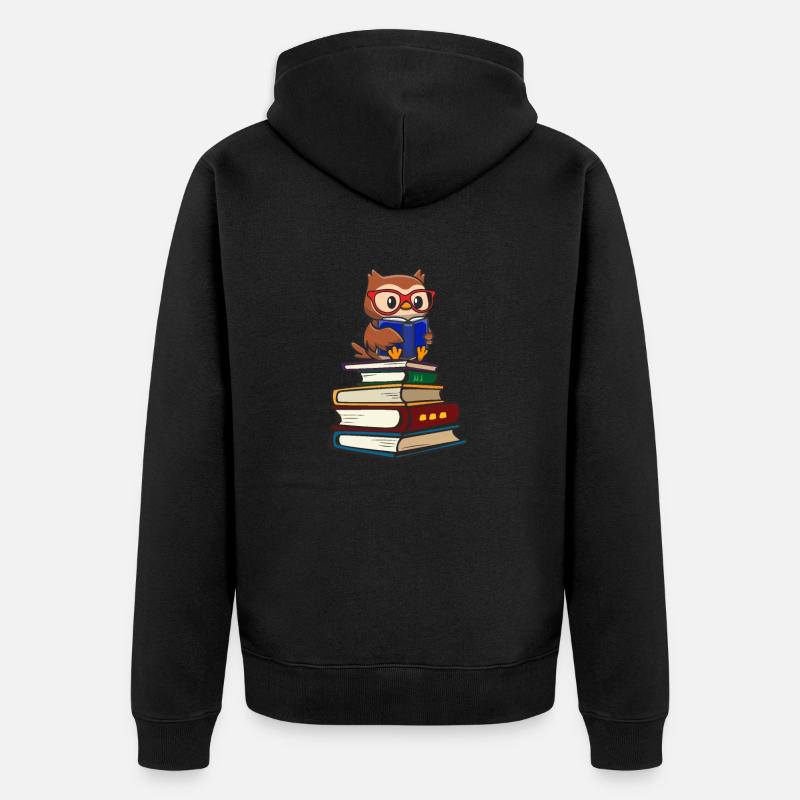 Eule - Unisex Premium Bio Zip Hoodie - Schwarz