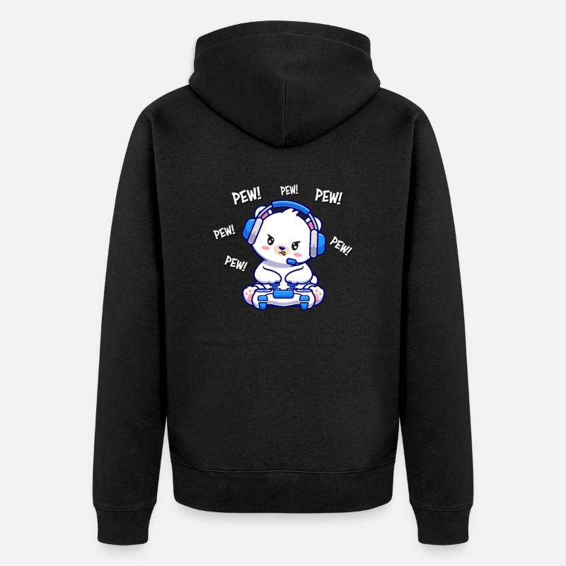 Ours blanc - Veste à capuche bio Premium Unisexe - noir