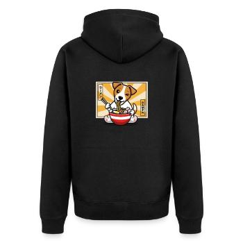 Jack Russell - Unisex Premium Organic Zip Hoodie - black - Back - Nico (187cm)