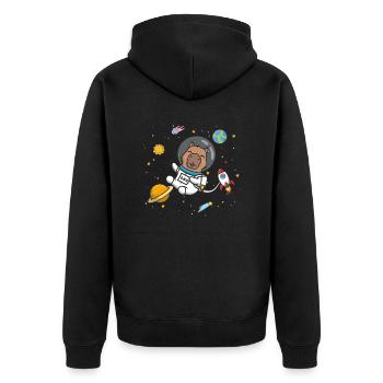 Capybara - Unisex Premium Bio Zip Hoodie - Schwarz - Hinten - Nico (187cm)