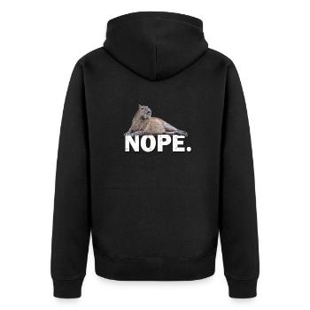 Capybara - Unisex Premium Bio Zip Hoodie - Schwarz - Hinten - Nico (187cm)
