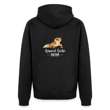 Leopard Gecko - Unisex Premium Organic Zip Hoodie - black - Back - Nico (187cm)
