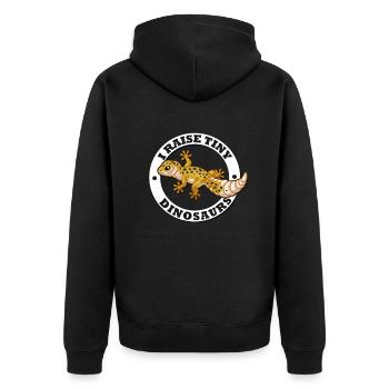 Leopardgecko - Unisex Premium Bio Zip Hoodie - Schwarz - Hinten - Nico (187cm)
