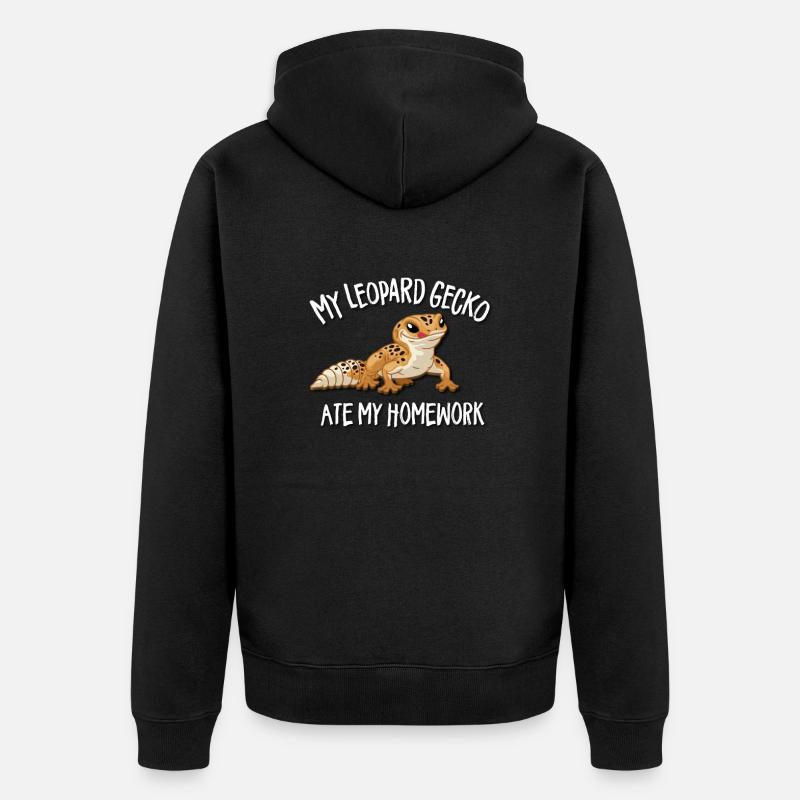Leopardgecko - Unisex Premium Bio Zip Hoodie - Schwarz