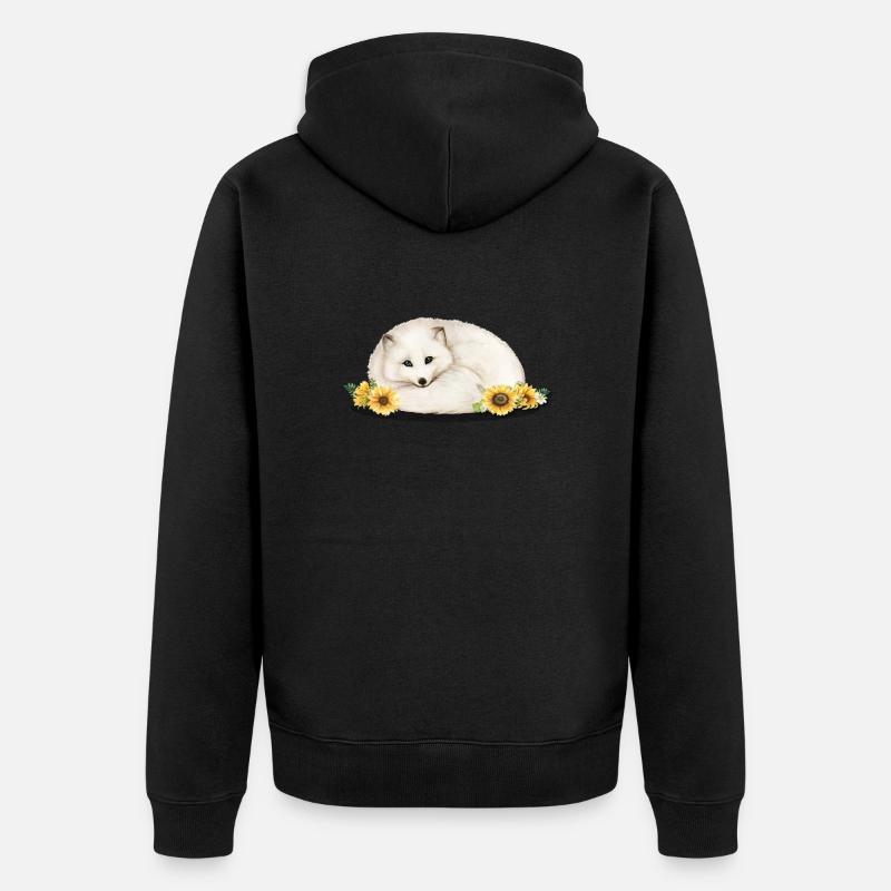 Polarfuchs - Unisex Premium Bio Zip Hoodie - Schwarz