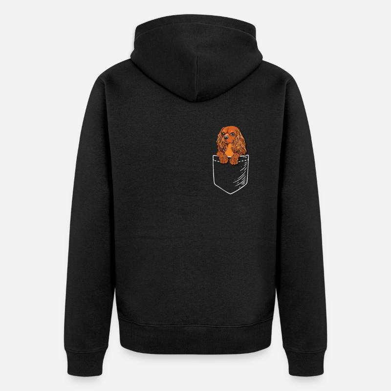 Ruby Cavalier King Charles Spaniel - Unisex Premium Organic Zip Hoodie - black