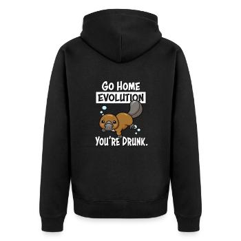 Platypus - Unisex Premium Organic Zip Hoodie - black - Back - Nico (187cm)