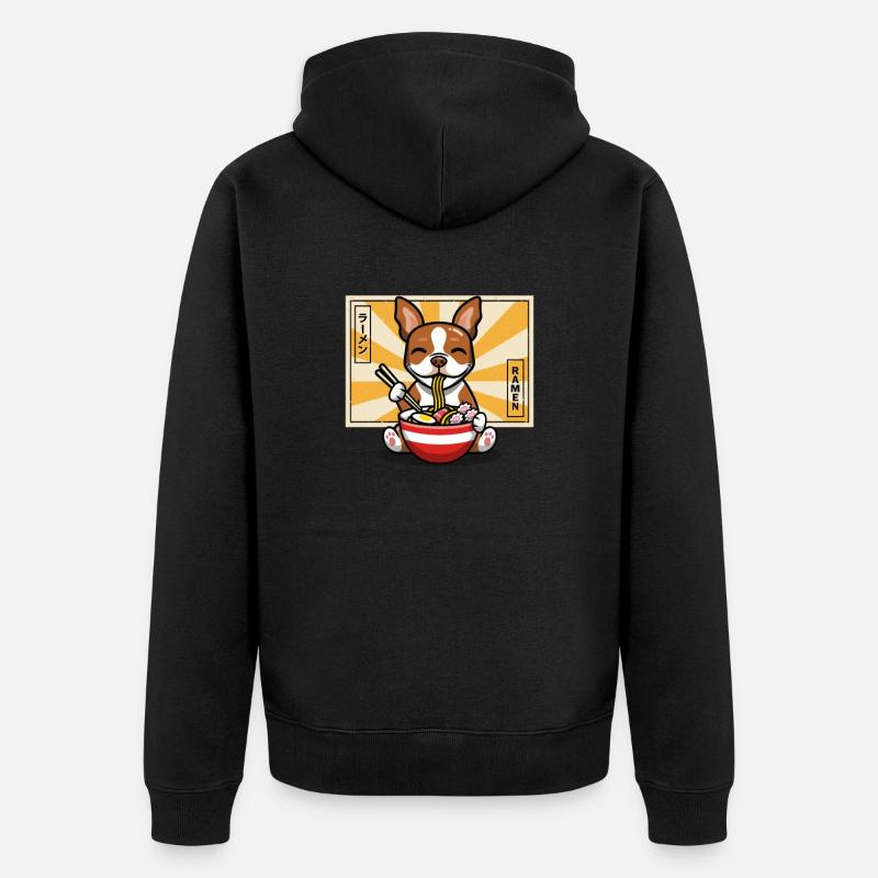 Terrier de Boston rouge - Veste à capuche bio Premium Unisexe - noir