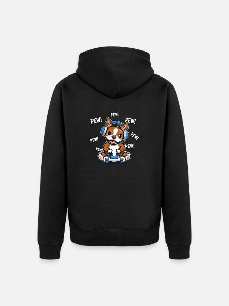 Red Boston Terrier - Unisex Premium Organic Zip Hoodie - black