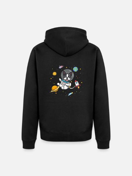Boston Terrier - Unisex Premium Organic Zip Hoodie - black