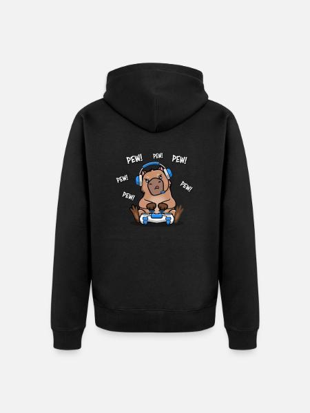 Capybara - Unisex Premium Organic Zip Hoodie - black