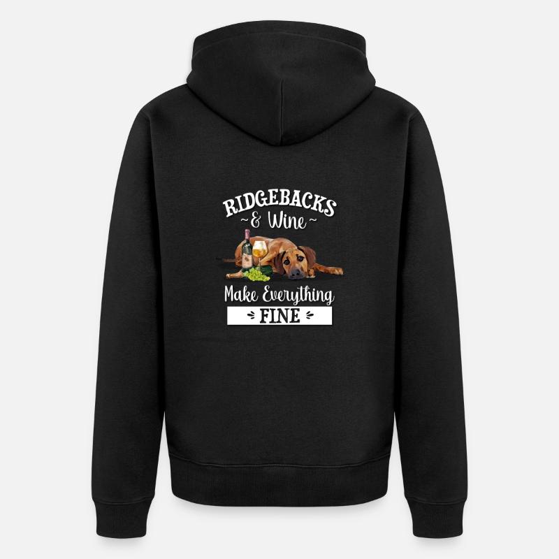 Rhodesian Ridgeback - Unisex Premium Bio Zip Hoodie - Schwarz