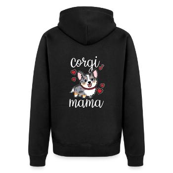 Merle Corgi bleu - Veste à capuche bio Premium Unisexe - noir - Dos - Nico (187cm)