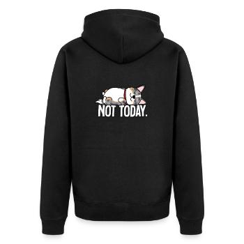 Blue Merle Corgi - Unisex Premium Organic Zip Hoodie - black - Back - Nico (187cm)