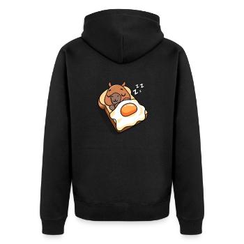 Capybara - Unisex Premium Bio Zip Hoodie - Schwarz - Hinten - Nico (187cm)