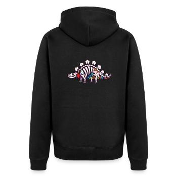 Stegosaurus - Unisex Premium Bio Zip Hoodie - Schwarz - Hinten - Nico (187cm)