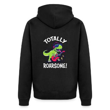 Dinosaure rugissant - Veste à capuche bio Premium Unisexe - noir - Dos - Nico (187cm)