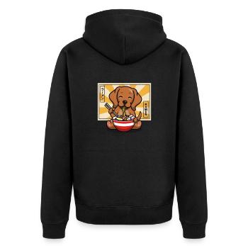 Rhodesian Ridgeback - Unisex Premium Organic Zip Hoodie - black - Back - Nico (187cm)