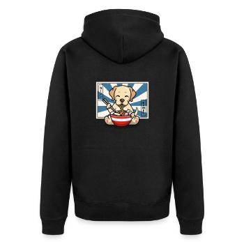 Yellow Lab - Unisex Premium Organic Zip Hoodie - black - Back - Nico (187cm)