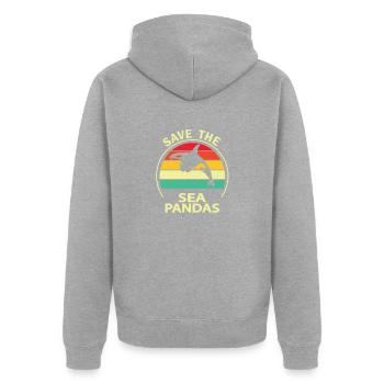 Orca - Unisex Premium Organic Zip Hoodie - heather grey - Back - Nico (187cm)